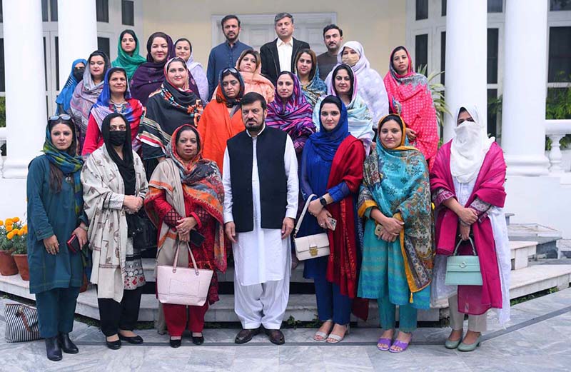 Governor KP Haji Ghulam Ali chairing a meeting with SBBWU officials at Governor House