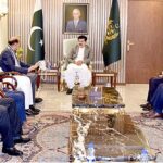 Chairman Senate, Muhammad Sadiq Sanjrani in a meeting with Raja Ishtiaq, Chairman Quaid-E-Azam Trust UK along with the delegation at Parliament House