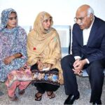 Chairperson Benazir Income Support Program (BISP), Dr. Muhammad Amjad Saqib interacting with women beneficiaries of BISP at BISP office