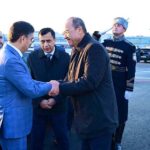 Prime Minister of Uzbekistan Mr. Abdulla Nigmatovich Aripov sees off the caretaker Prime Minister Anwaar-ul-Haq Kakar at Tashkent International Airport