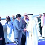 Deputy Governor Riyadh, Prince Mohammed bin Abdulrahman bin Abdulaziz receiving Caretaker Prime Minister Anwaar-ul-Haq Kakar upon his arrival