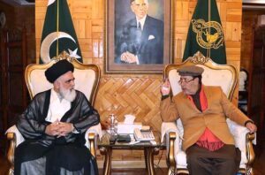 Governor Gilgit-Baltistan Syed Mehdi Shah in a meeting with Allama Syed Jawad Naqvi at Governor House