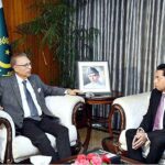 The outgoing Country Director of World Health Organization, Dr. Palitha Mahipala called on President Dr. Arif Alvi at Aiwan-e-Sadr