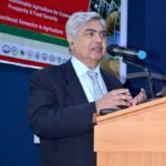 Caretaker Federal Minister for National Food Security and Research Dr. Kausar Abdullah Malik addressing 4th Sino-Pakistan Agricultural Forum Sustainable Agriculture for Economic Prosperity &Food Security at the auditorium of the Center for Advanced Studies, University of Agriculture.