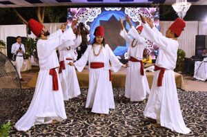 Artist performing Sufi dance during 36th international conference by Pakistan Society of Neurosurgeons in collaboration with Turkish Neurosurgical Society and Emirates Society of Neurosurgical Surgeons on last late night at LUMHS Jamshoro. 
