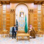 Anwaar-ul-Haq Kakar, Caretaker Prime Minister of Pakistan, meets His Royal Highness Prince Mohammed bin Salman bin Abdulaziz, Crown Prince and Prime Minister of the Kingdom of Saudi Arabia