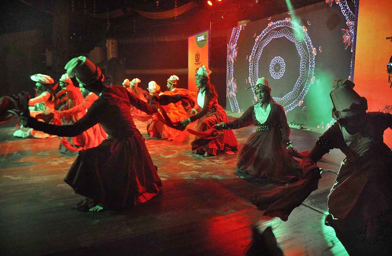 Caretaker Federal Minister for National Heritage and Culture, Jamal Shah along with Palestinian Ambassador in Pakistan, Ahmed Jawad Rabei inaugurate the opening ceremony of "Annual Ten-Day Folk Festival Lok Mela at Lok Virsa