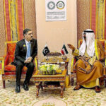 Caretaker Prime Minister Anwaar-ul-Haq Kakar met Sheikh Meshal Al Ahmad Al Jaber Al Sabah, Crown Prince of the State of Kuwait on the sidelines of the Joint Arab Islamic Extraordinary Summit