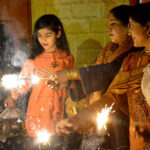 Hindu Community celebrating during diwali festival