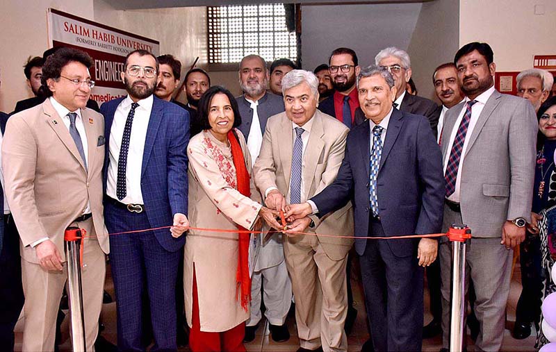 Caretaker Federal Minister for National Food Security and Research Dr. Kausar Abdullah Malik Inaugurating the 14th Biennial Micro Biology Conference at Saleem Habib University