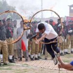 Newly recruit Constable’s are showing their skills during passing out parade ceremony of 17th basic prison constable training course at Prison Staff Training Institute