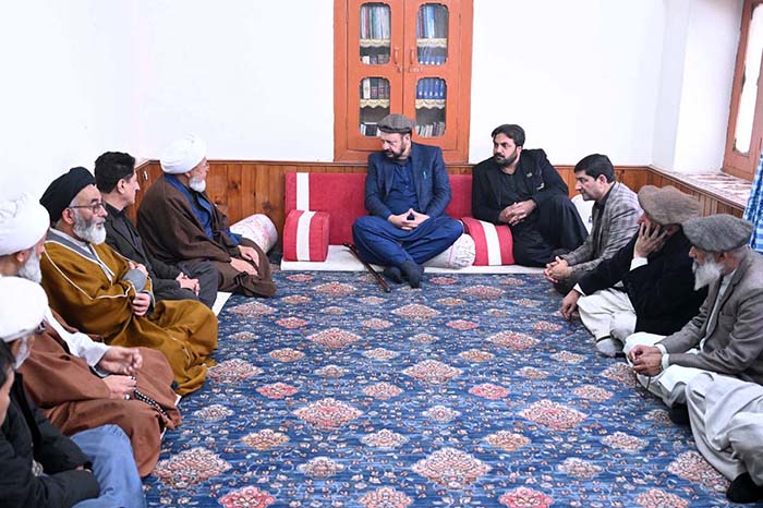 Chief Minister Gilgit-Baltistan Haji Gulbar Khan in a meeting with the Imam Jumma Skardu Allama Sheikh Muhammad Hassan Jaffry during his visit to Skardu-Baltistan