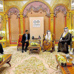 Caretaker Prime Minister Anwaar-ul-Haq Kakar met Sheikh Meshal Al Ahmad Al Jaber Al Sabah, Crown Prince of the State of Kuwait on the sidelines of the Joint Arab Islamic Extraordinary Summit