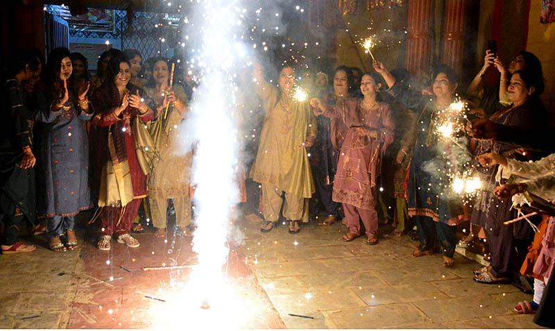 Hindu Community celebrating during diwali festival