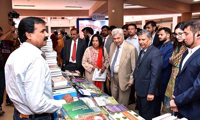 Caretaker Federal Minister for National Food Security and Research Dr. Kausar Abdullah Malik Inaugurating the 14th Biennial Micro Biology Conference at Saleem Habib University