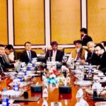 Federal Minister for Commerce Dr. Gohar Ejaz co-chairing the Trilateral Trade meeting along with Afghanistan Trade Minister, Nooruddin Azizi and Uzbekistan Deputy Prime Minister on Trade and Investment, Jamshid Khodjaev