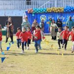 Children participating in running competition during Annual Sports Gala 2023-24 of The City School at Hayatabad Sports Complex
