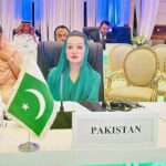 Mushaal Hussein Mullick as Head of Pakistan Delegation SAPM Human Rights and Women Empowerment and wife of Jailed Kashmiri Hurriyat Leader Mohammad Yasin Malik addressing the international conference on Women in Islam, Status and Empowerment organised by the OIC and the KSA Ministry Of Foreign Affairs.