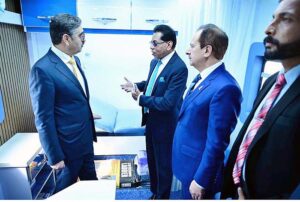 Caretaker Prime Minister Anwaar-ul-Haq Kakar examines the health facilities provided by WHO to the Government of Pakistan. 