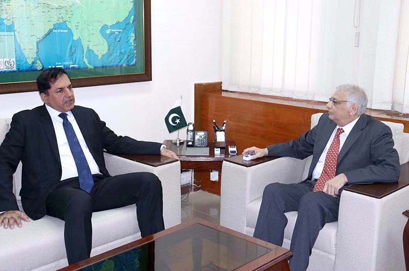 Rector, Bahria University, Vice Admiral retired Asif Khaliq called on caretaker Federal Minister for Planning Development & Special Initiatives, Muhammad Sami Saeed.