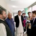 Zahir Shah, Member, PMIC is getting site visit briefing on PSDP project titled "Replacement and Upgradation of HVAC Plant Room Equipment and Allied Works at PIMS, Islamabad" at PIMS Hospital from the Pak PWD, PIMS officers and Contractor.