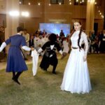 Russian Artists performing during the People's Unity Day Ceremony at the Russian Consulate. Governor Sindh Kamran Khan Tessori, Caretaker Sindh Chief Minister Justice (R) Maqbool Baqar along with Consul General of Russian Federation in Karachi, Andrey V. Fedorov and others are also seen on the occasion
