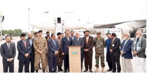 NDMA dispatches humanitarian relief assistance to war ravaged Gaza, Palestine. Caretaker Federal Minister for Foreign Affairs, Jalil Abbas Jillani and Caretaker Federal Minister for Human Rights, Khalil George sent off second tranche to Gaza via Egypt from Islamabad International Airport