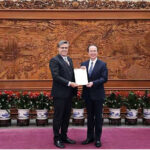 Ambassador Khalil Hashmi presented copy of his credentials to Mr. Hong Lei, Director General of the Protocol Department, Chinese MFA