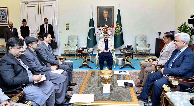 Caretaker Prime Minister Anwaar-ul-Haq Kakar chairs a meeting on power sector reforms in KP and welfare of families of martyrs of war on terror
