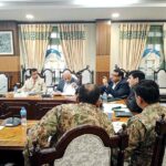 Brig. (Retd.) Muzaffar Ali Ranjha, Chairman, PMIC is chairing the meeting at Chief Secretary Office, Peshawar on PSDP project titled "Peshawar Northern Bypass