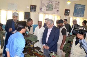 Caretaker Chief Minister Sindh Justice (R) Maqbool Baqir visit at Polytechnic College at Kohsar