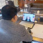 Chairman Senate, Muhammad Sadiq Sanjrani, exchanging views with Malaysian Senate President H.E. Tan Sri Dato Sri Dr. Haji Wan Junaidi Bin Tuanku Jaafar through video link