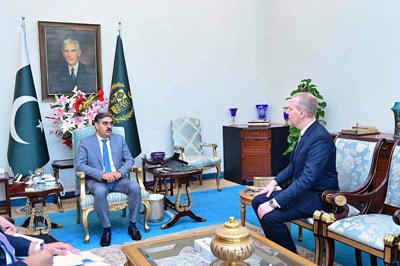 Ambassador of the Russian Federation to Pakistan, Danila Ganich calls on caretaker Prime Minister Anwaar-ul-Haq Kakar.