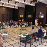 Caretaker Sindh Chief Minister Justice (R) Maqbool Baqar meets with the participants of the 25th Security Workshop, National Defence University (NDU) at CM House