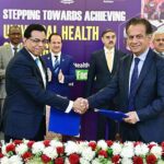 Caretaker Prime Minister Anwaar-ul-Haq Kakar witnesses a ceremony of the signing of letters of understanding between WHO and the Government of Pakistan on Universal Healthcare.
