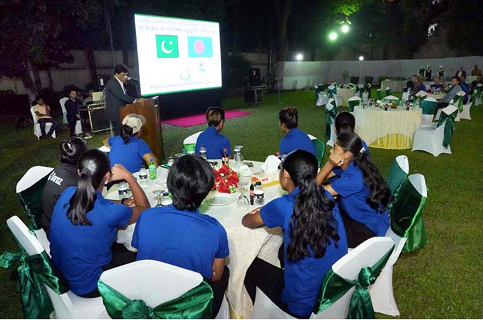 High Commissioner of Pakistan to Bangladesh, Syed Ahmed Maroof hosts a reception in the honour of the National Women Cricket Teams of Pakistan and Bangladesh at Pakistan High Commission.