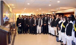 A group of students and faculty members of jurists college of Law, Sargodha visiting Senate Museum at Parliament House