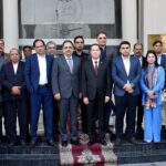 A group photo of H.E. Mr. Brahim Romani, the Ambassador of Algeria to Pakistan, President Abdul Gafoor Malik with exporters at Sialkot Chamber of Commerce and Industry (SCCI)