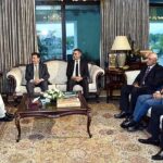 Chief Election Commissioner of Pakistan, Sikandar Sultan Raja, along with the Attorney General for Pakistan, Mansoor Usman Awan, and four members of the Election Commission of Pakistan, came to meet President Dr. Arif Alvi, at Aiwan-e-Sadr