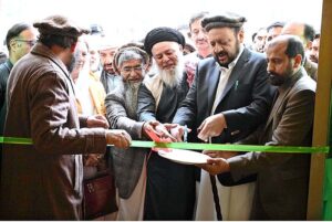 Chief Minister Gilgit-Baltistan Haji Gulbar Khan being briefed by Secretary Water and Management about the Department