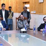 Chief Minister Gilgit-Baltistan Haji Gulbar Khan being briefed by the officials during his visit to the Cancer Hospital Minawer