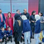 The Caretaker Prime Minister Anwaar-ul-Haq Kakar interacts with the children on the eve of Universal Children's Day