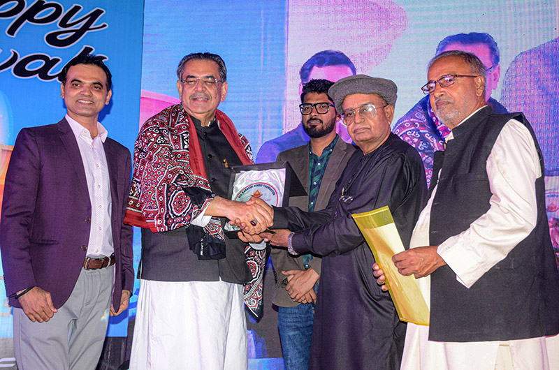 Caretaker Federal Minister for Religious Affairs and Interfaith Harmony Aneeq Ahmed addressing to Diwali festival of Hindu Community at Arts Council of Pakistan