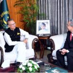 The outgoing Ambassador of Indonesia, Mr. Adam Mulawarman Tugio, calls on President Dr. Arif Alvi, at Aiwan-e-Sadr.