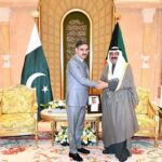 Caretaker Prime Minister Anwaar-ul-Haq Kakar meets Crown Prince of Kuwait H.H Sheikh Meshal Al-Ahmad Al-Jaber Al-Sabah.