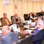 Caretaker Federal Minister for Finance, Revenue, and Economic Affairs, Dr. Shamshad Akhtar presides over a meeting of the Economic Coordination Committee (ECC) of the Cabinet