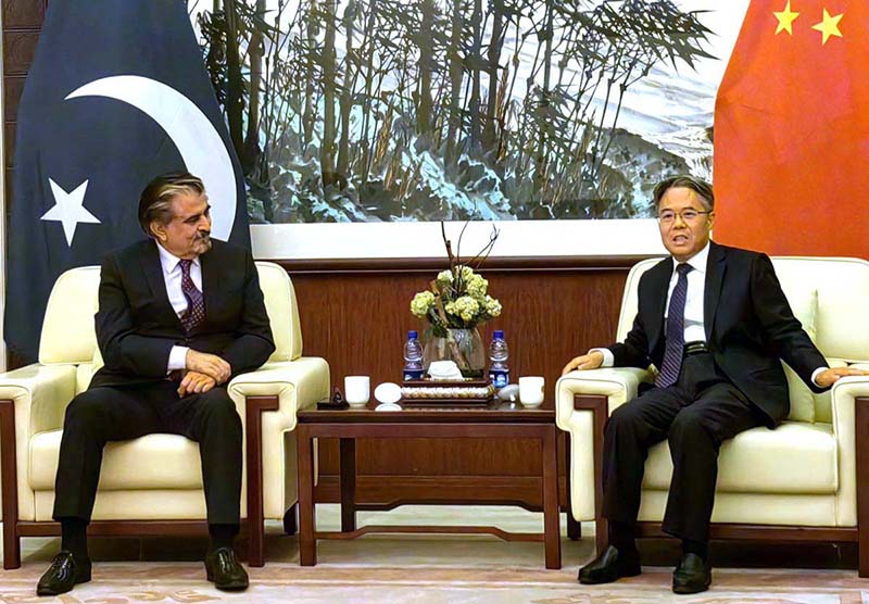 Caretaker Federal Minister for National Heritage and Culture, Jamal Shah in meeting with His Excellency Mr. Jiang Zaidong, Ambassador of China, at China Embassy