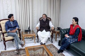 Shehzad Roy, renowned singer and the founder and President of the Zindagi Trust along with Mariam Chughtai the Director of National Curriculum Council (NCC) called on the Federal Minister for Education and Professional Training Madad Ali Sindh