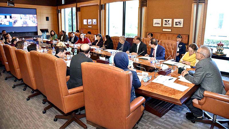 President Dr. Arif Alvi chairing a meeting on mental health issues in Pakistan, at Aiwan-e-Sadr
