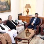 Caretaker Federal Minister of Commerce and Industry, Dr. Gohar Ejaz meeting with representatives from Khyber Chamber of Commerce and Industry